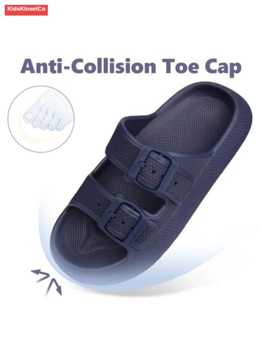 Kids Cloud Buckle Slides Slip On Sandals Adjustable EVA Slippers Beach Pool